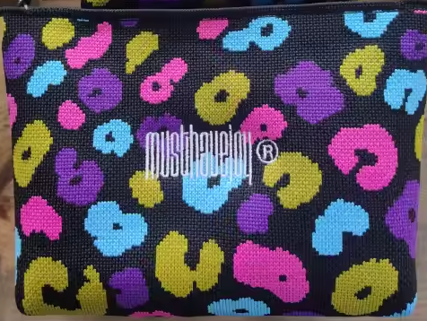MHJ Colorful Leopard Knit Tote