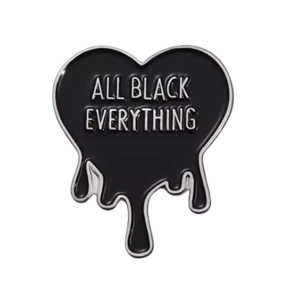 All Black Everything Heart (Pin)