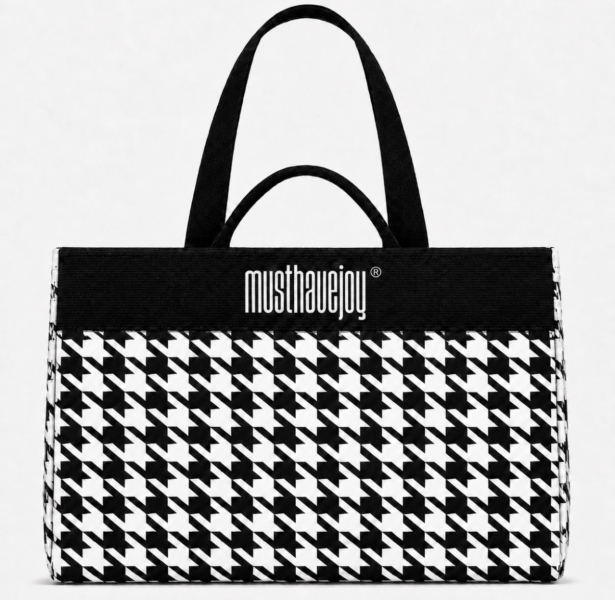 MED Houndstooth Knit Tote