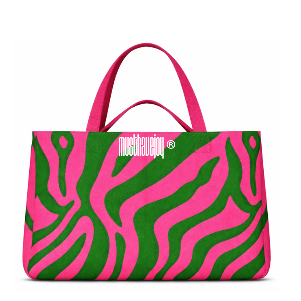 LARGE MHJ Untamed Joy Zebra - Knit Tote