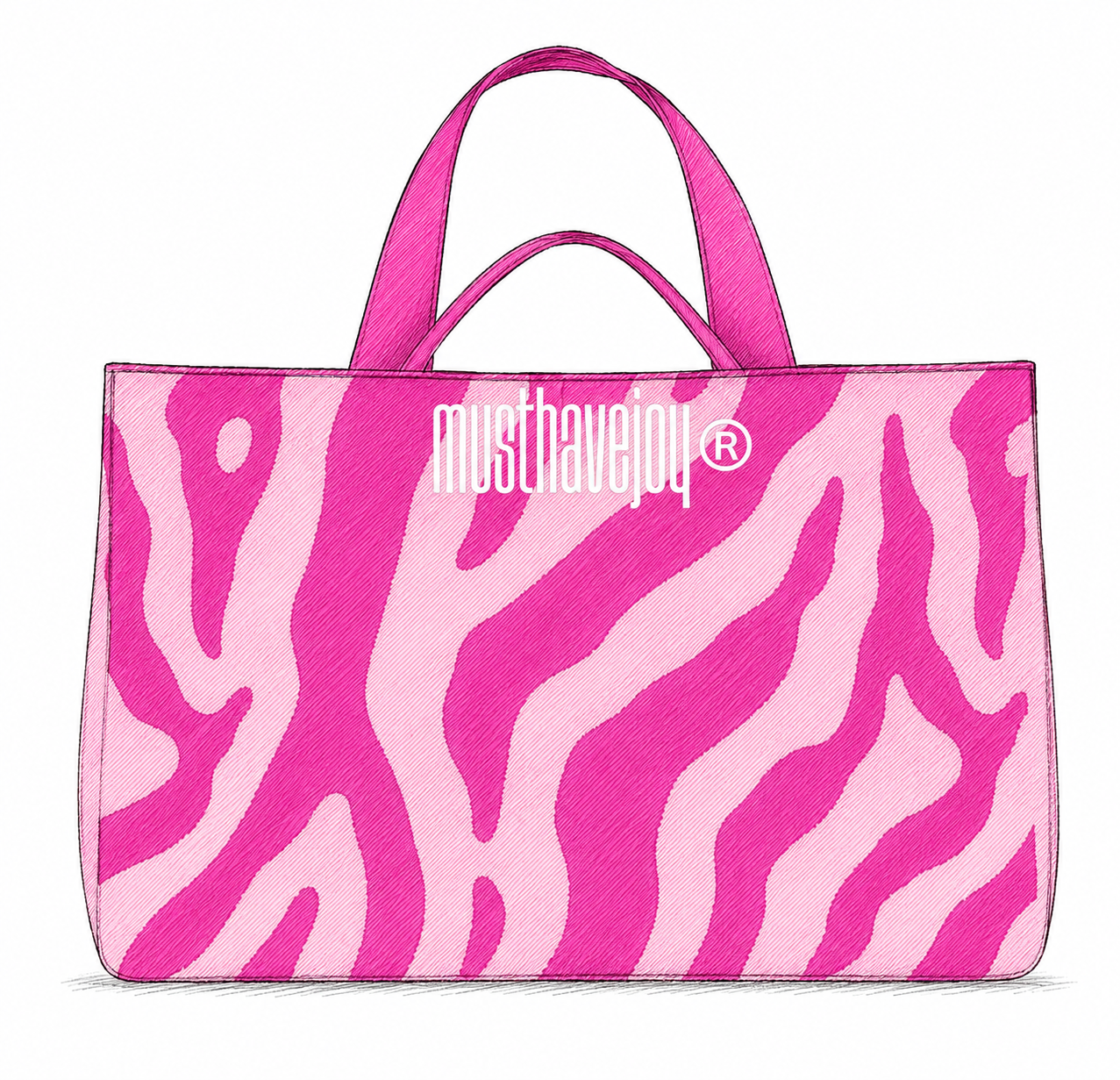 LARGE MHJ Untamed Joy Zebra - Knit Tote