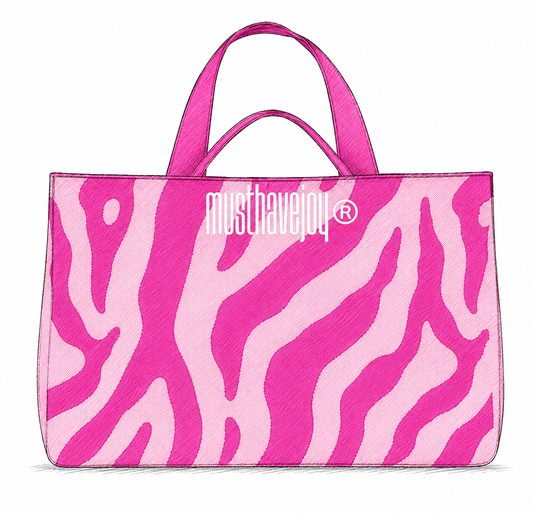 LARGE MHJ Untamed Joy Zebra - Knit Tote