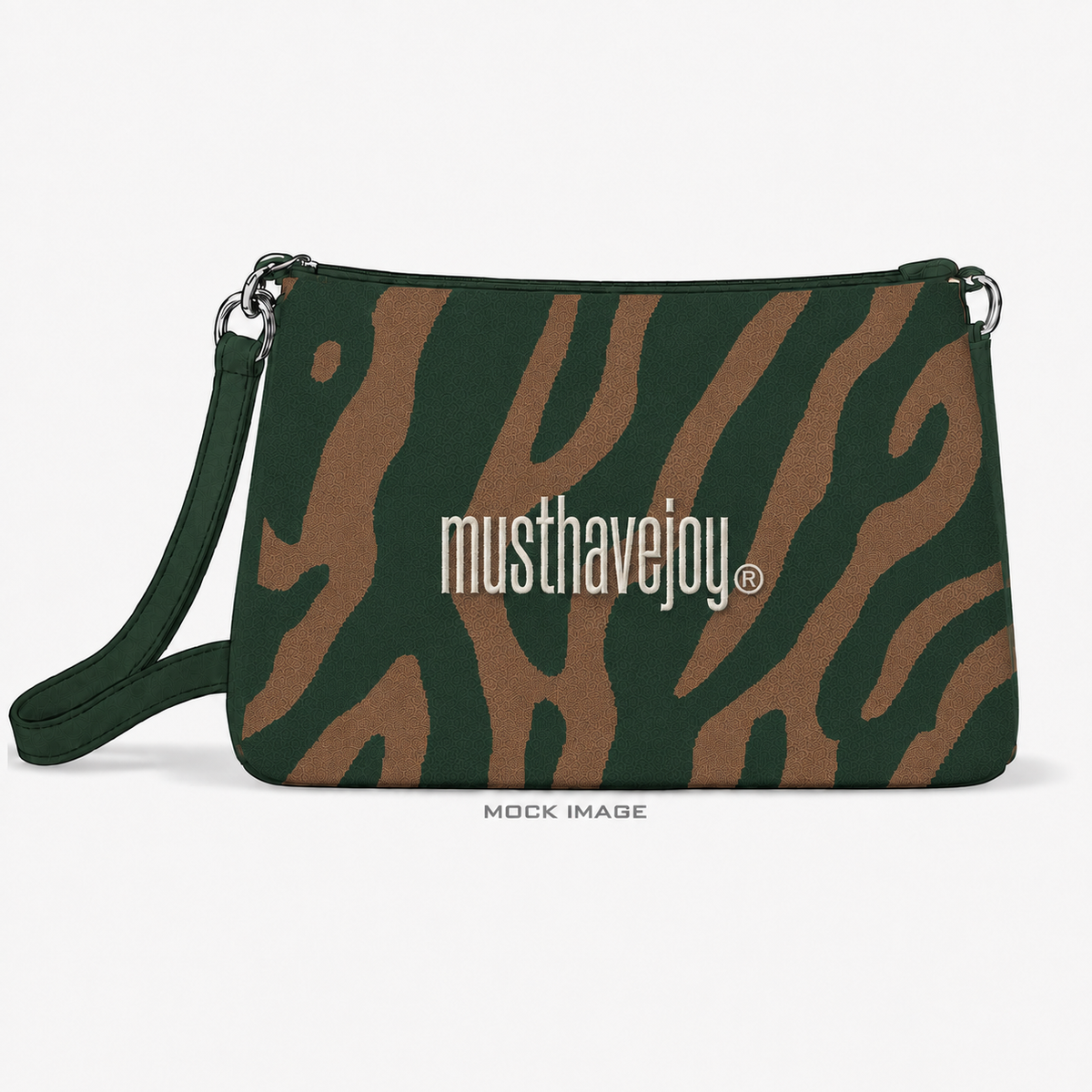 MHJ Untamed Walnut/Hunter Zebra Knit Tote