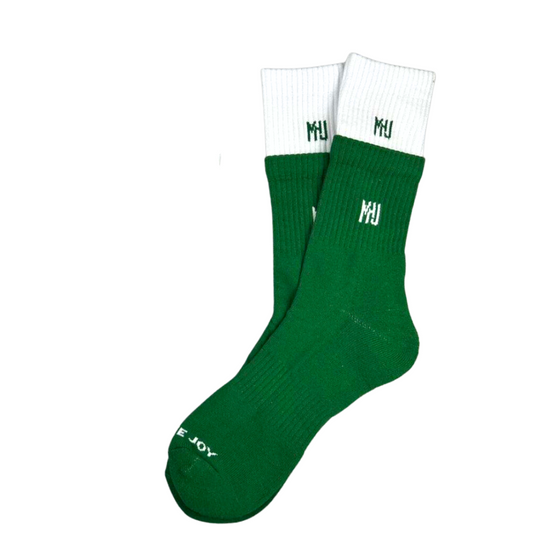 MHJ Green/White Double Socks