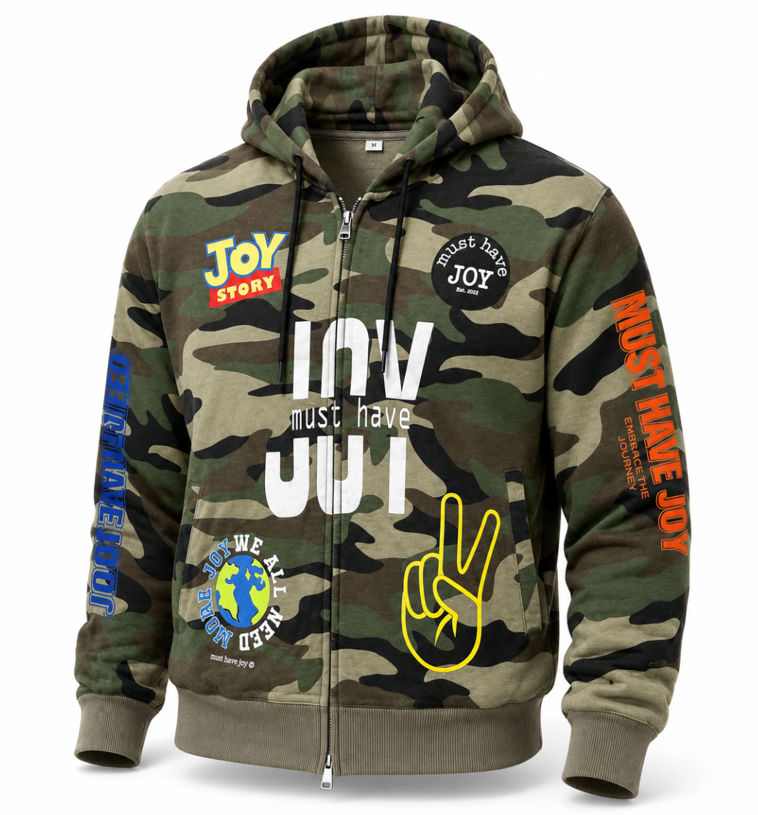 MHJ Logo Camo Zip Up Hoodie