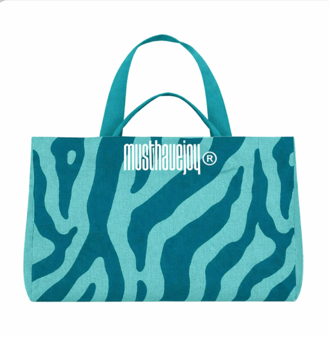 MEDIUM MHJ Untamed Joy Zebra - Knit Tote