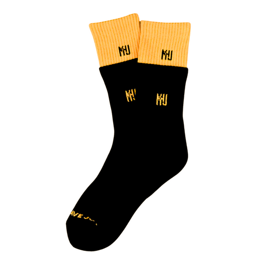 MHJ Black/Yellow Double Socks