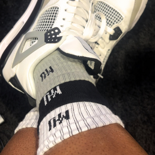 MHJ Grey/Black/White Triple Socks