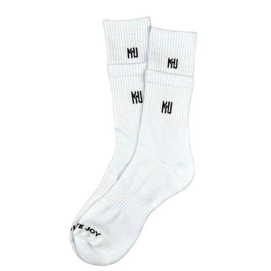 MHJ White/White Double Socks