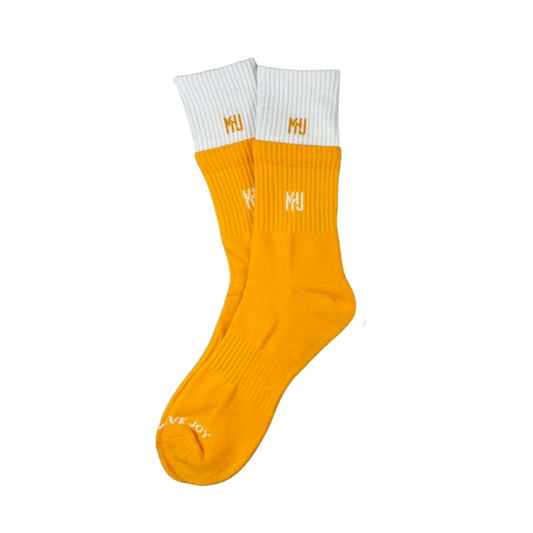MHJ Yellow/White Double Socks