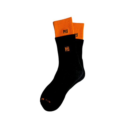 MHJ Black/Orange Double Socks