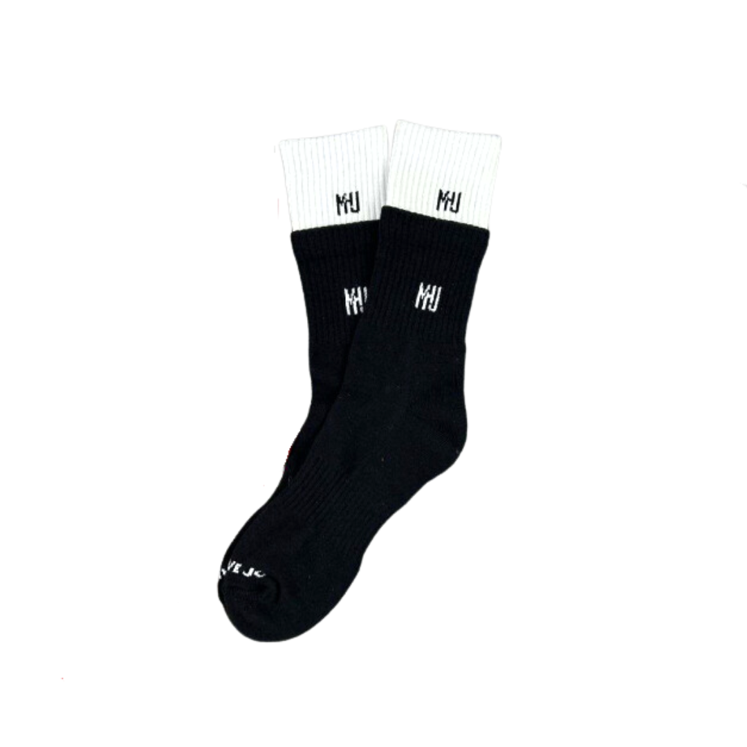MHJ Black/White Double Socks