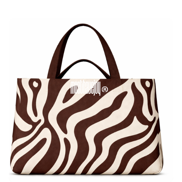 LARGE MHJ Untamed Joy Zebra - Knit Tote