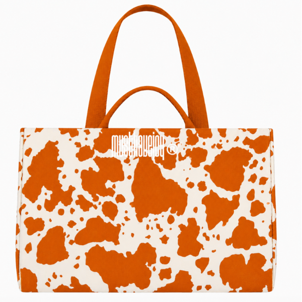 LARGE MHJ Untamed Joy Cow Print - Knit Tote – musthavejoy