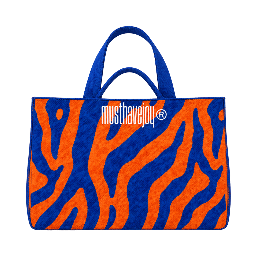 LARGE MHJ Untamed Joy Zebra - Knit Tote