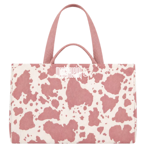 LARGE MHJ Untamed Joy Cow Print - Knit Tote – musthavejoy