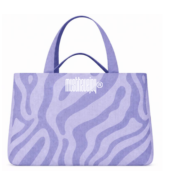 LARGE MHJ Untamed Joy Zebra - Knit Tote